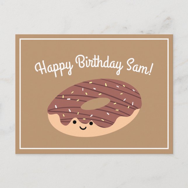Brown Chocolate Birthday Postcard (Front)