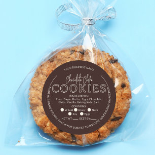 Brown Chocolate Chip Cookies Cottage Sticker