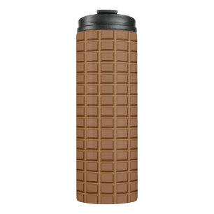 Brown chocolate slab patterned thermal tumbler