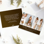 BROWN Christmas Elegant 6 Collage Photo message Holiday Card<br><div class="desc">Share your family’s highlights with this year-in-review Christmas card featuring a simple, minimal, and clean design. The front includes a modern 6-photo collage paired with the festive greeting “Merry Christmas” in an elegant serif font over a CHOCOLATE BROWN colour, with space to personalise your family name or the year. The...</div>