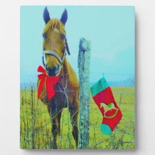 Brown Christmas Horse Plaque