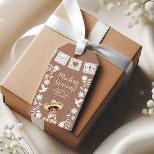 Brown Cielito Lindo Baptism & 1st Birthday Favour Gift Tags