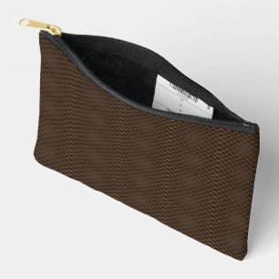 Brown circle dots pattern accessory pouch