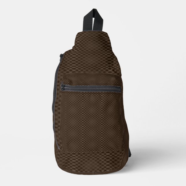 Brown circle dots pattern sling bag (Front)