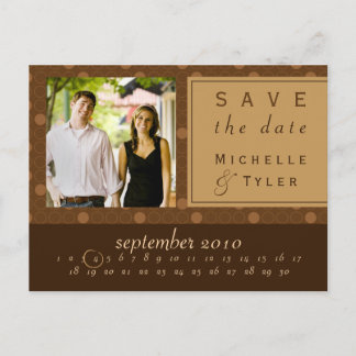 Brown Circle Save the Date Card