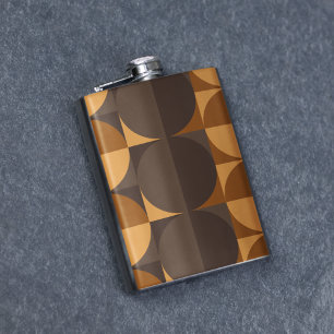 Brown Circles Hip Flask