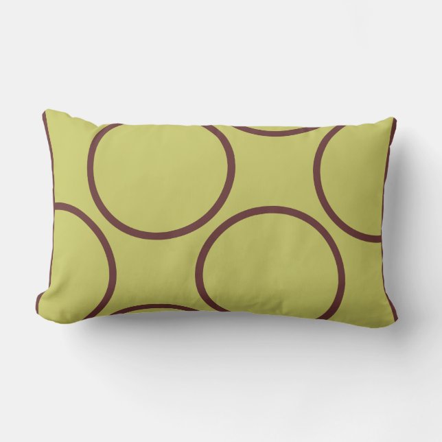brown  circles on grey green  modern  pillow (Front)