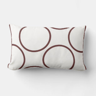 brown circles on white modern pillow