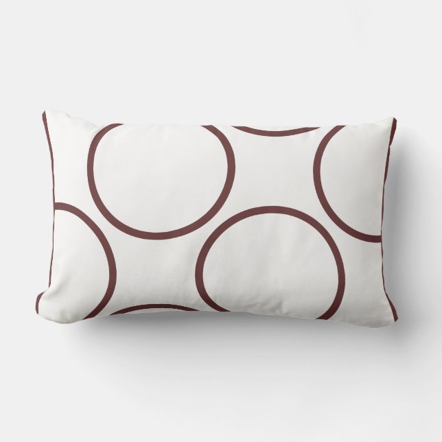 brown  circles on white modern  pillow (Front)