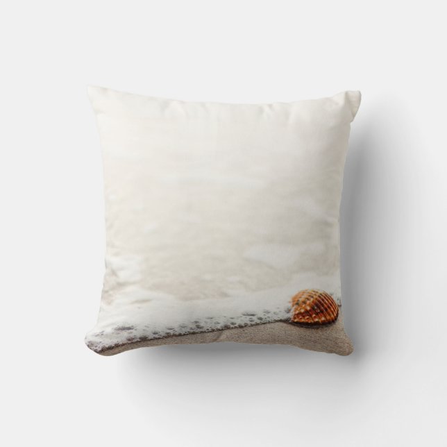 Brown Clamp by the seashore - Throw Pillow (Front)