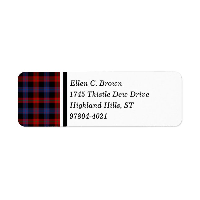 Brown Clan Red and Blue Scottish Tartan (Front)
