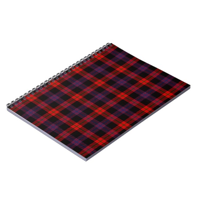 Brown Clan Tartan Pattern Spiral Notebook (Left Side)