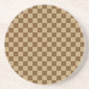 Brown Classic Checkerboard by Shirley Taylor Coaster