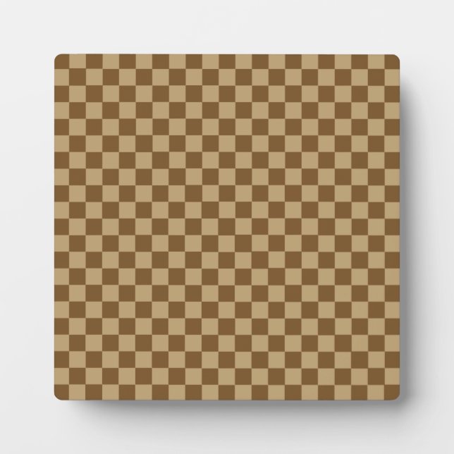 Brown Classic Checkerboard by Shirley Taylor Plaque (Front)