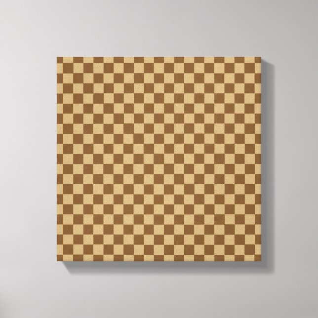 Brown Classic Chequerboard by Shirley Taylor Canvas Print (Front)
