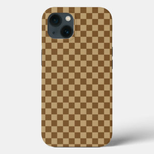Brown Classic Chequerboard by Shirley Taylor iPhone 13 Case