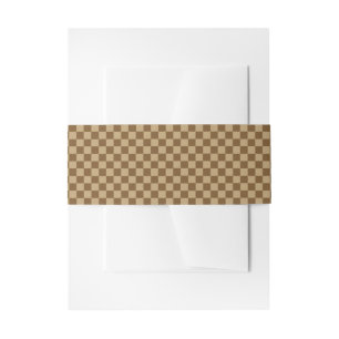 Brown Classic Chequerboard by Shirley Taylor Invitation Belly Band