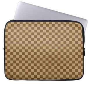 Brown Classic Chequerboard by Shirley Taylor Laptop Sleeve