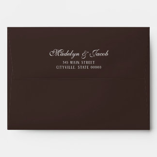 Brown Classic Wedding Envelope