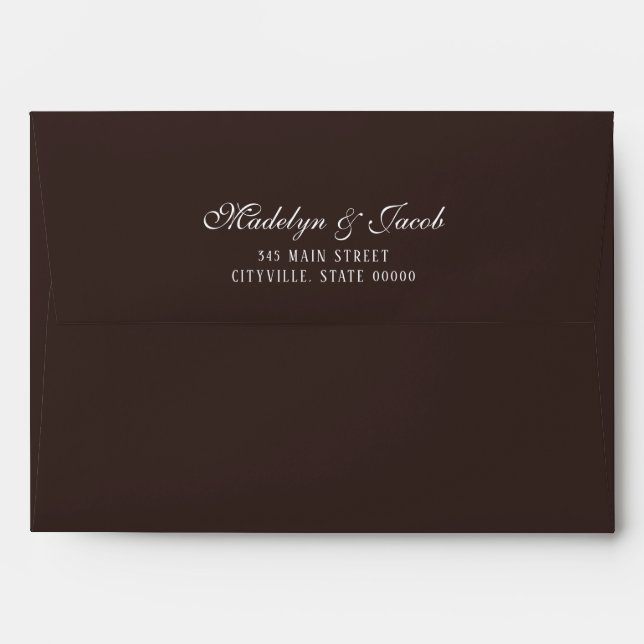 Brown Classic Wedding Envelope (Back (Top Flap))