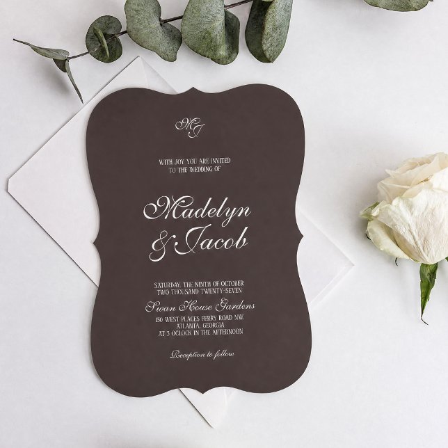 Brown Classic Wedding invitations (Creator Uploaded)