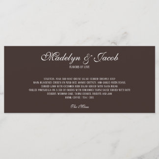 Brown Classic Wedding Menu