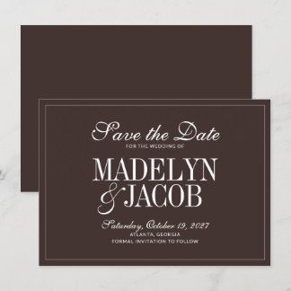 Brown Classic Wedding Save the Date