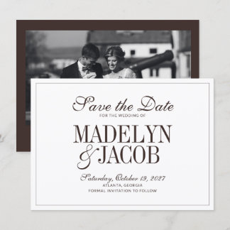 Brown Classic Wedding Save the Date