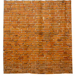 Brown clay wall cladding shower curtain