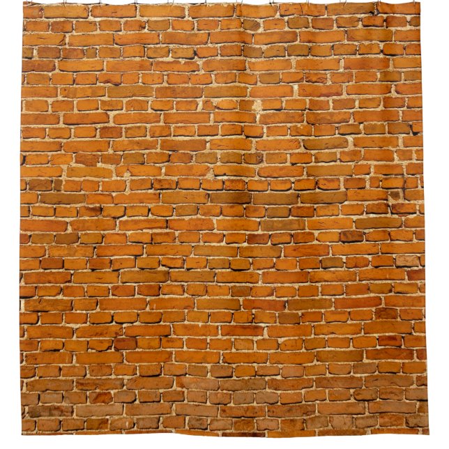 Brown clay wall cladding shower curtain (Front)