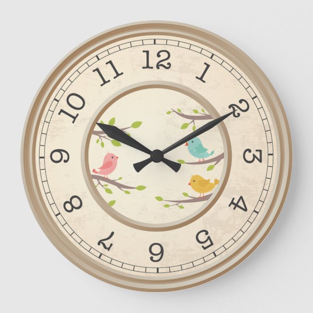 Brown Clock with Birds (Front)