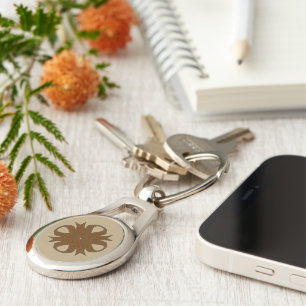 Brown Clover Ribbon by Kenneth Yoncich Key Ring