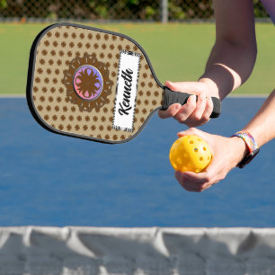 Brown Clover Ribbon by Kenneth Yoncich Pickleball Paddle