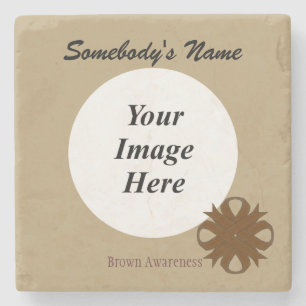 Brown Clover Ribbon by Kenneth Yoncich Stone Coaster