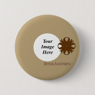 Brown Clover Ribbon Template by Kenneth Yoncich 6 Cm Round Badge