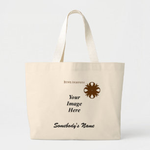 Brown Clover Ribbon Template by Kenneth Yoncich Large Tote Bag