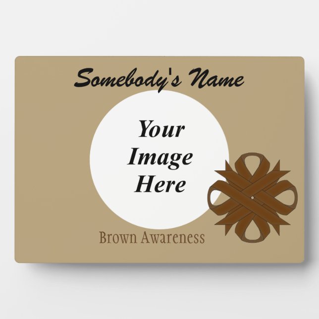 Brown Clover Ribbon Template by Kenneth Yoncich Plaque (Front)
