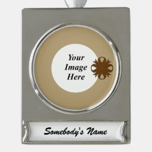 Brown Clover Ribbon Template by Kenneth Yoncich Silver Plated Banner Ornament