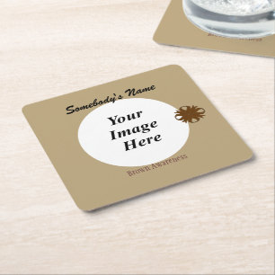 Brown Clover Ribbon Template by Kenneth Yoncich Square Paper Coaster