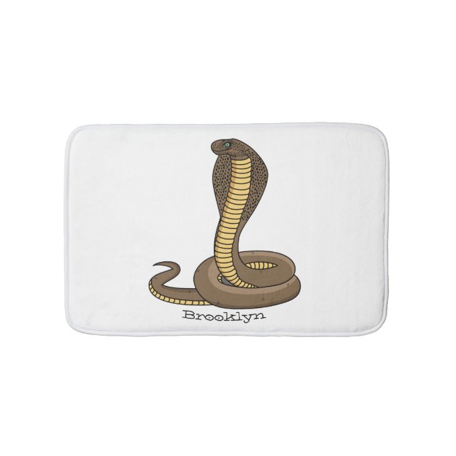 Brown cobra snake illustration  bath mat (Front)