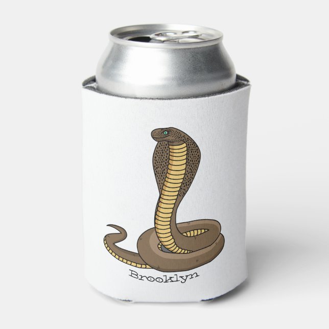 Brown cobra snake illustration  can cooler (Can Front)