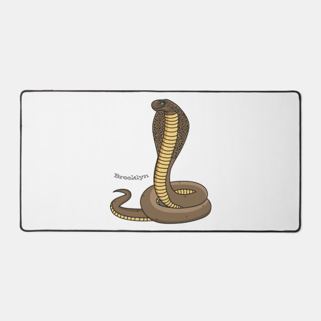 Brown cobra snake illustration  desk mat (Front)