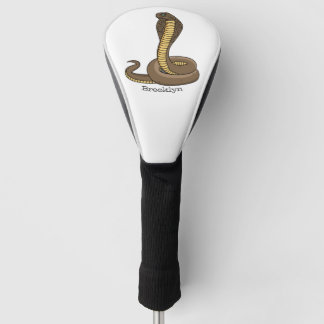 Brown cobra snake illustration golf head cover