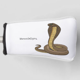 Brown cobra snake illustration golf head cover