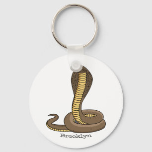 Brown cobra snake illustration  key ring