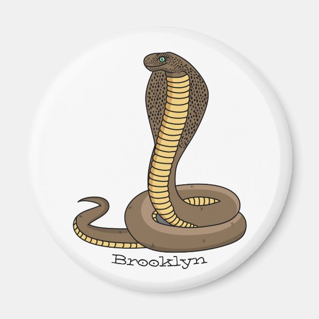 Brown cobra snake illustration  magnet (Front)
