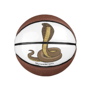 Brown cobra snake illustration mini basketball