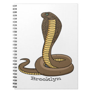 Brown cobra snake illustration notebook