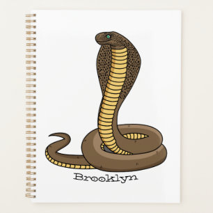 Brown cobra snake illustration planner