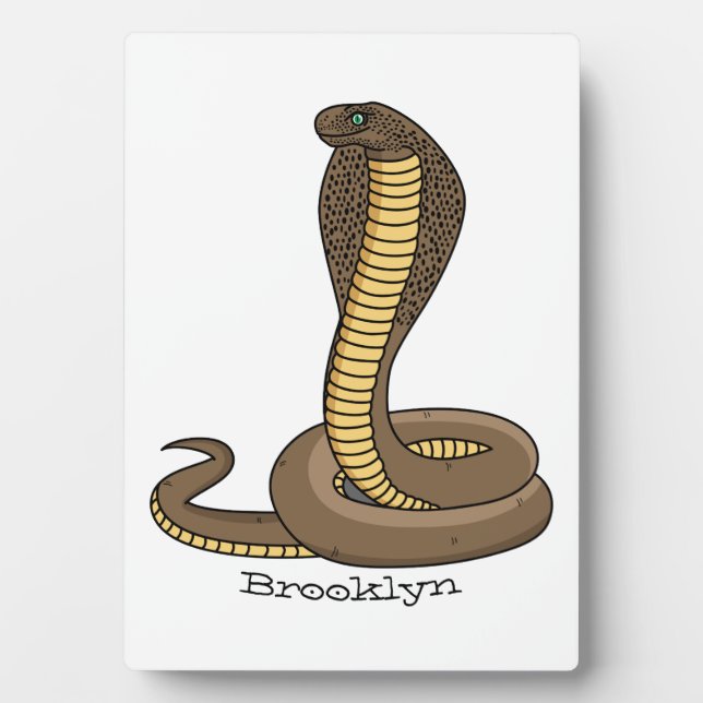 Brown cobra snake illustration  plaque (Front)